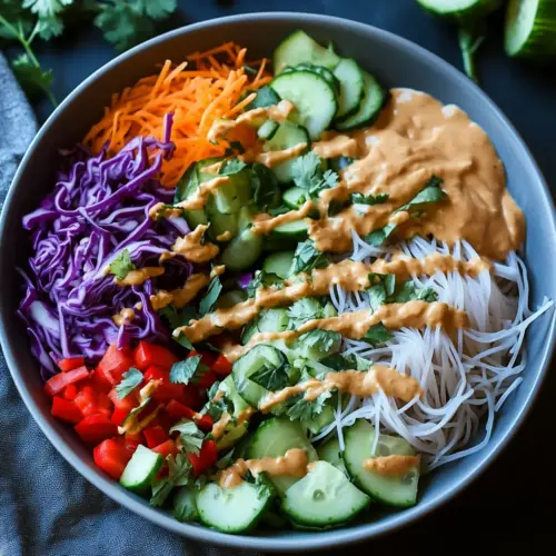 Spring Roll Salad with Peanut Sauce
