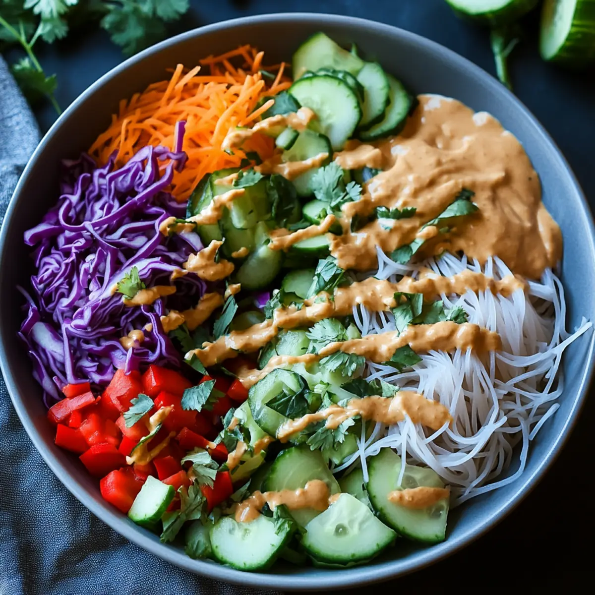 Spring Roll Salad with Peanut Sauce