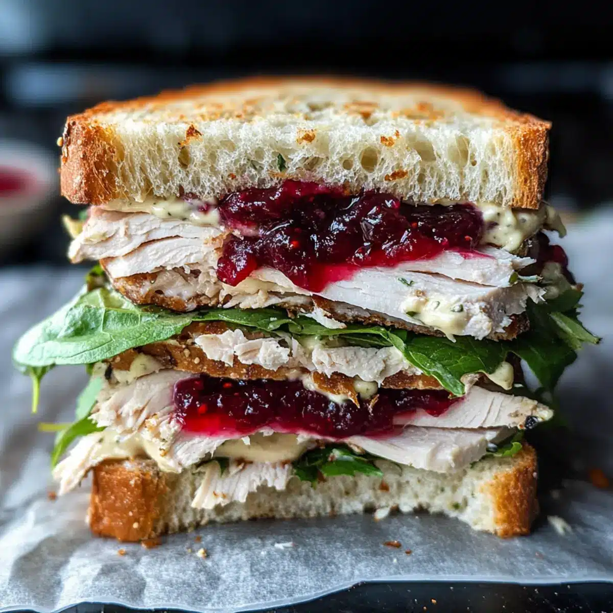 Leftover Cranberry Turkey Sandwich