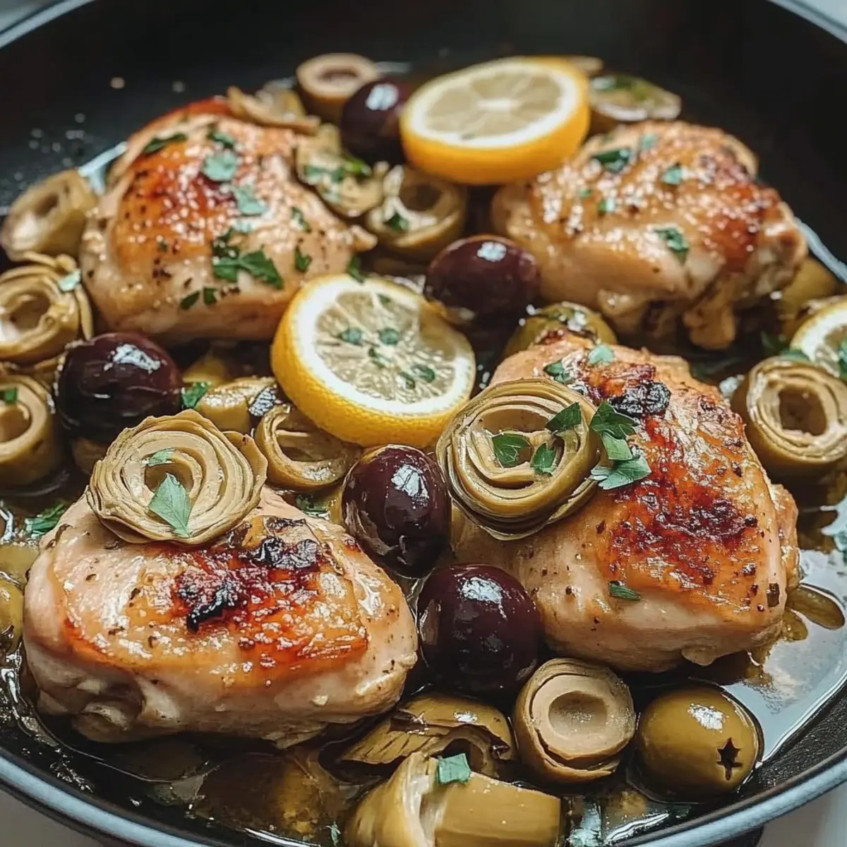 Mediterranean Lemon Chicken with Artichokes & Olives