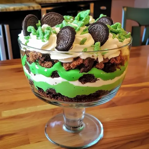 St. Patrick’s Day Brownie Trifle