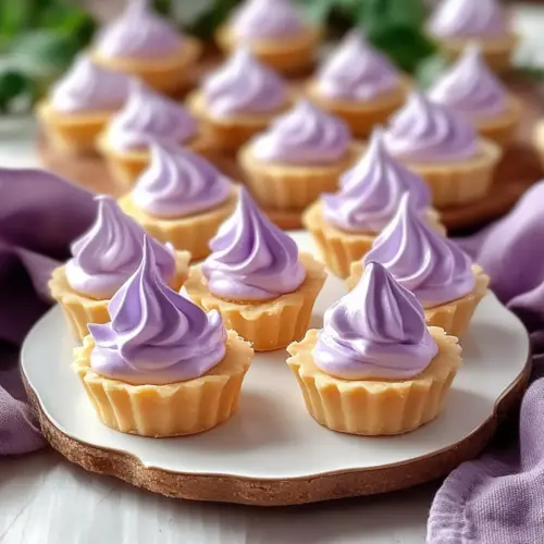 Mini Lemon Tart with Lilac Meringue