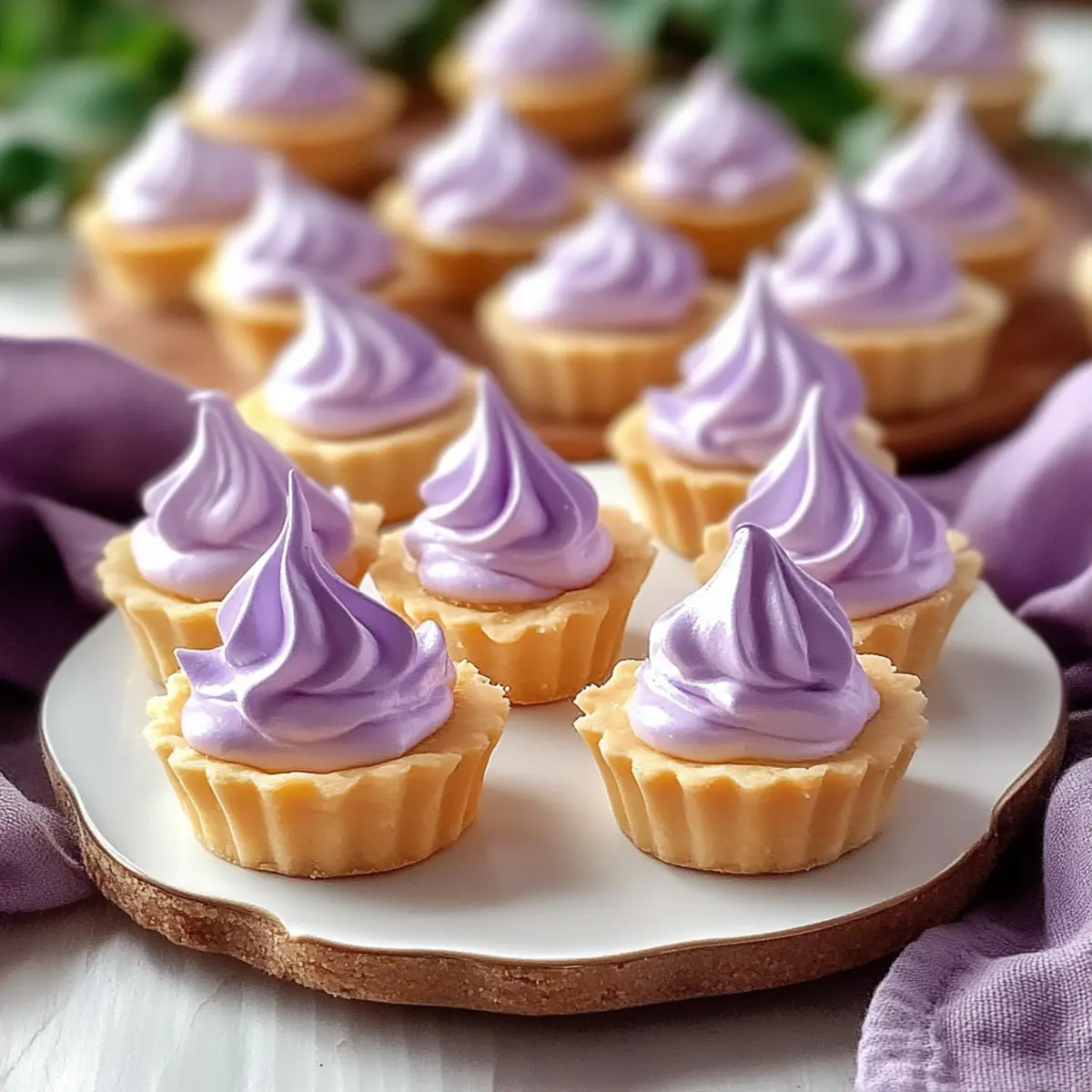 Mini Lemon Tart with Lilac Meringue