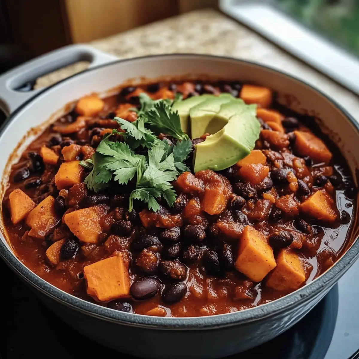 Sweet Potato & Black Bean Vegetarian Chili