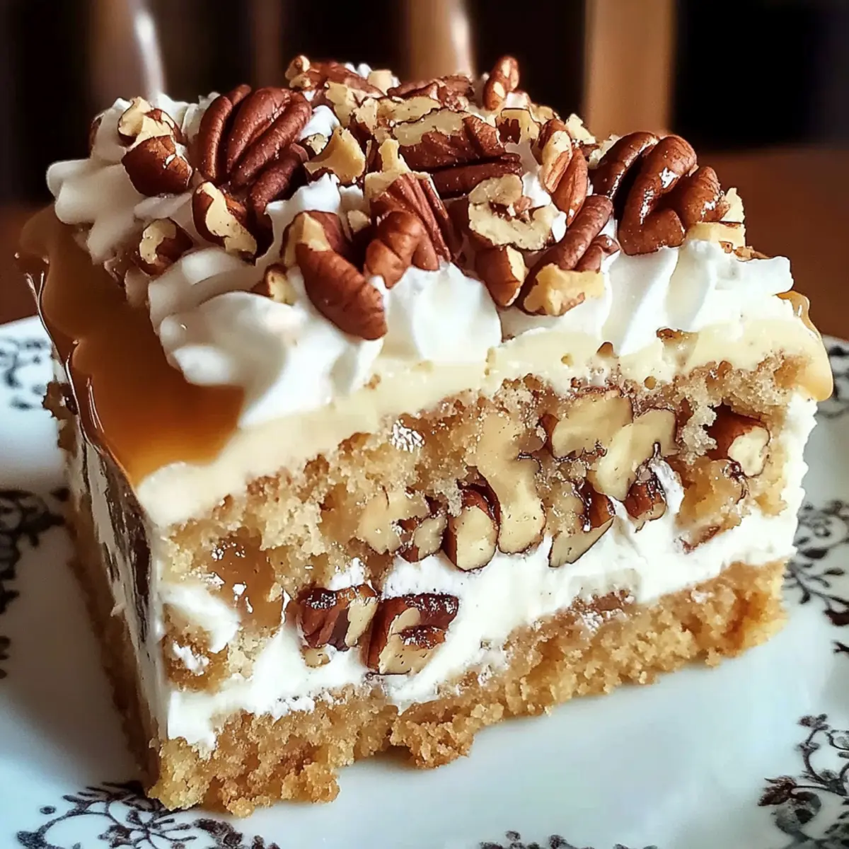 Butter Pecan Praline Poke Cake
