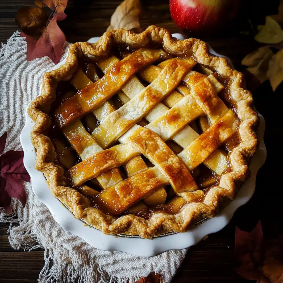 Toffee Apple Pie with Vanilla Custard