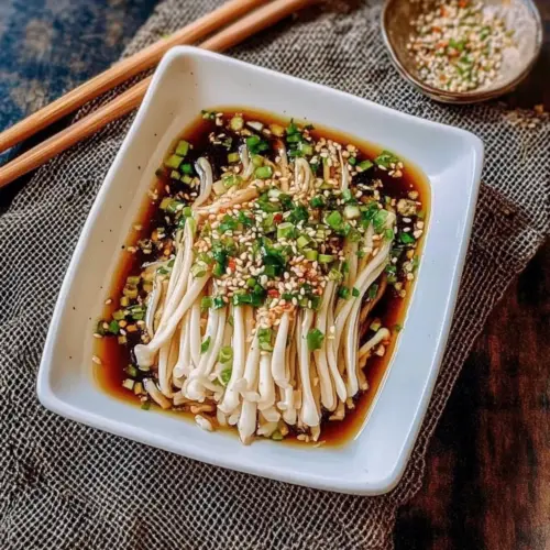 Enoki Mushrooms with Garlic