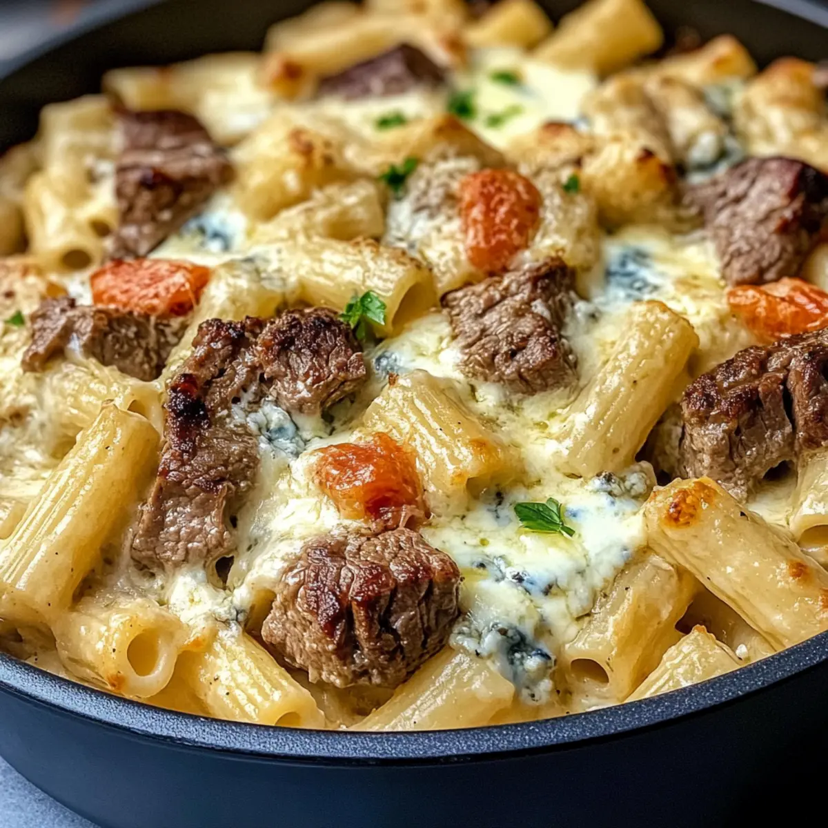 Steak & Blue Cheese Rigatoni Bake
