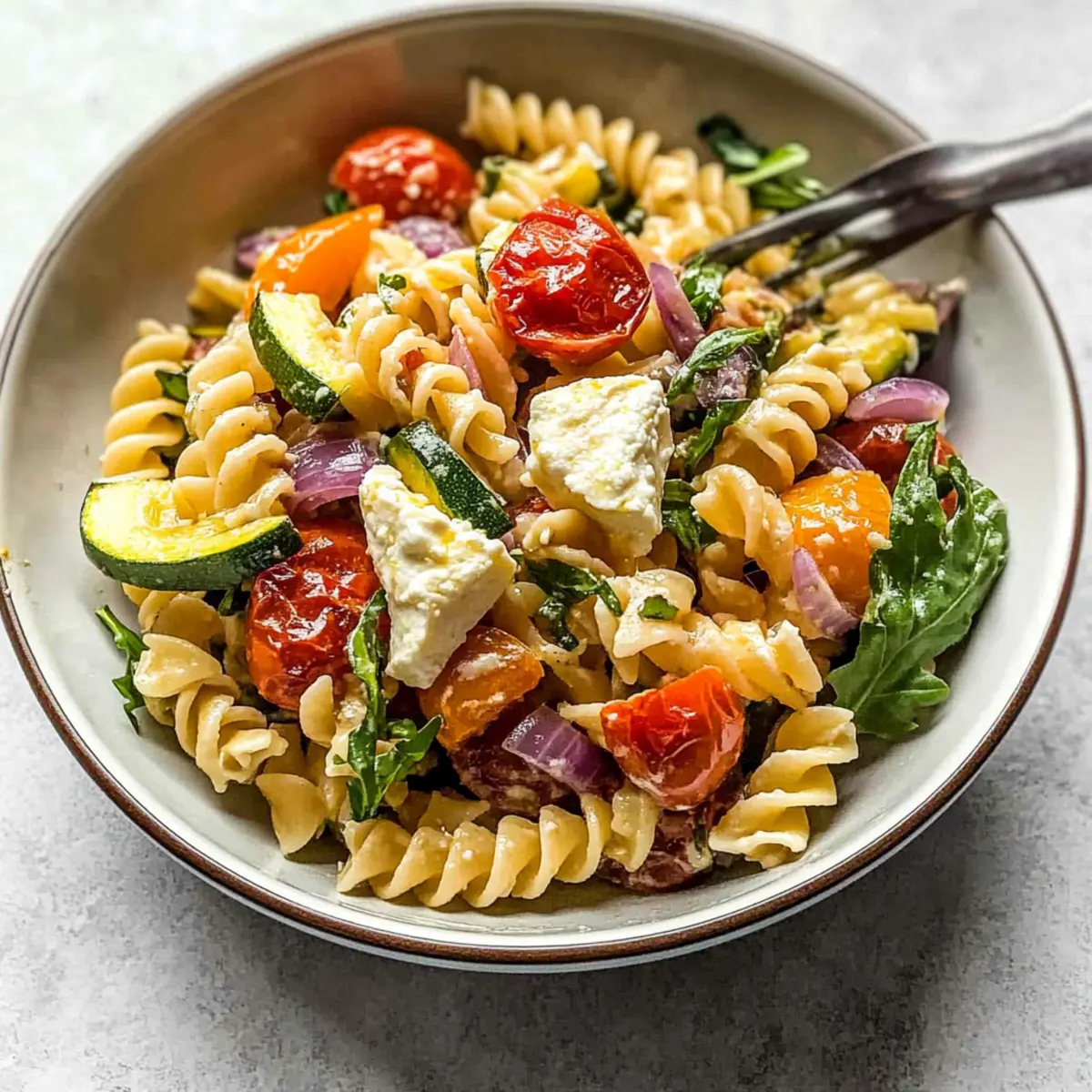Roasted Veggie Pasta with Feta