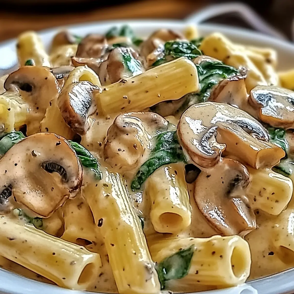 Creamy Tuscan Mushroom Pasta Skillet: