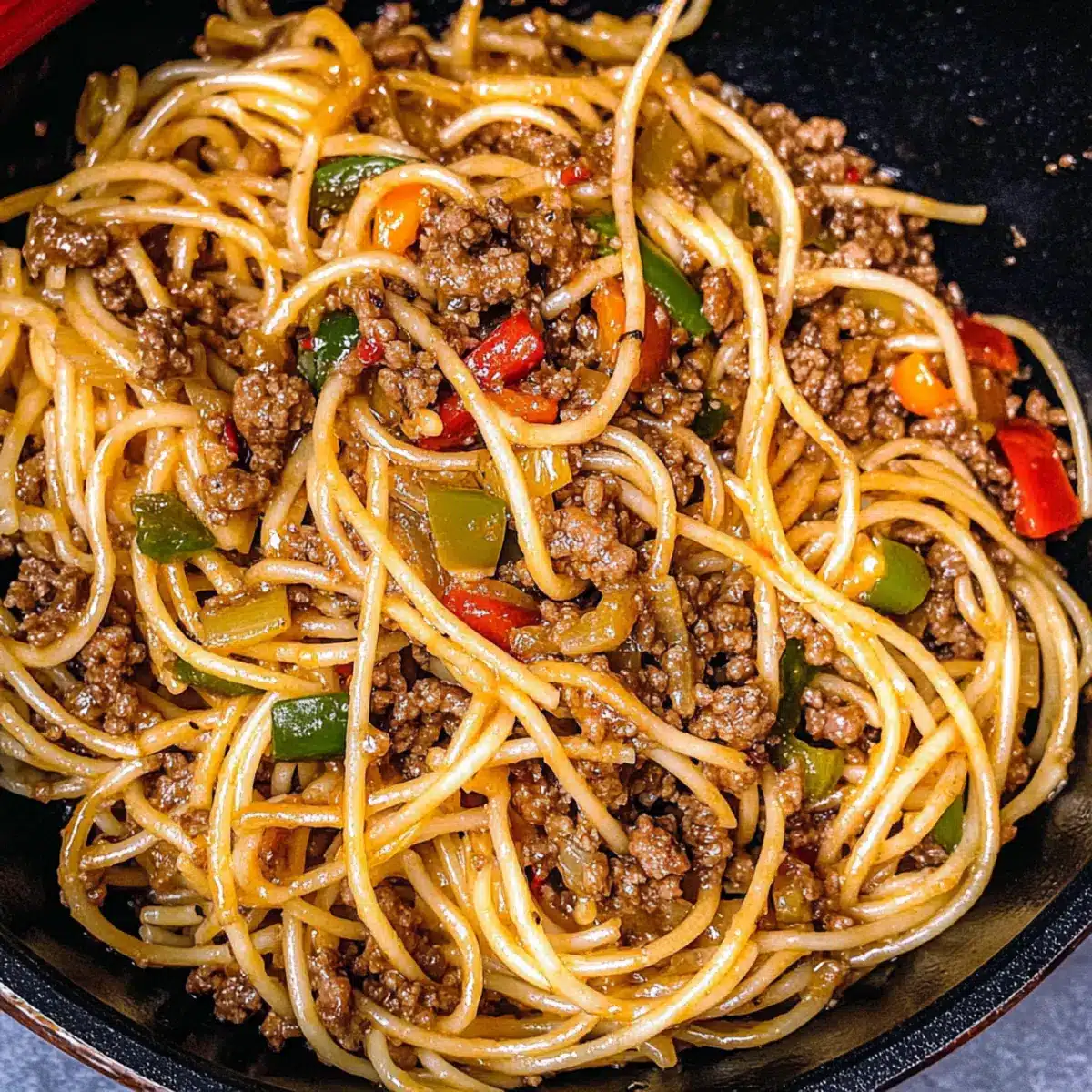 Angel Hair Pasta with Chinese Beef Sauce