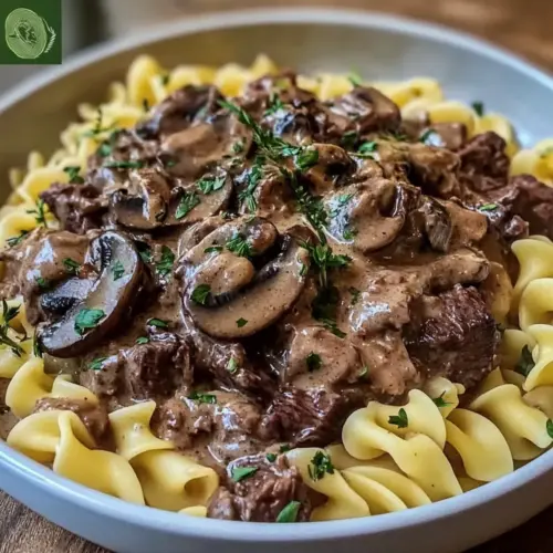 Creamy Loaded Beef Stroganoff Crockpot