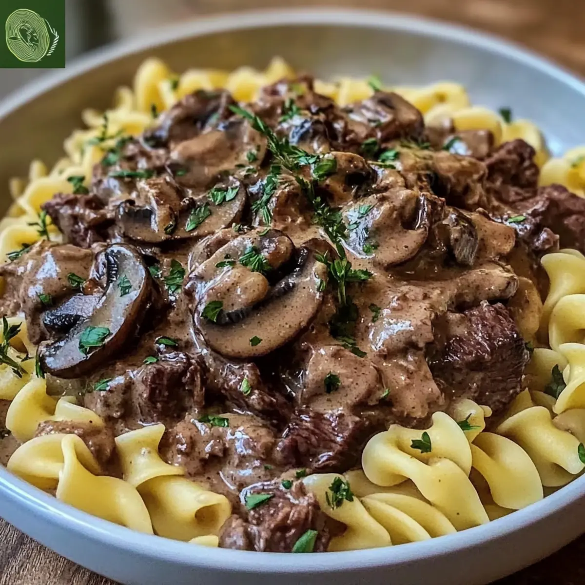 Creamy Loaded Beef Stroganoff Crockpot