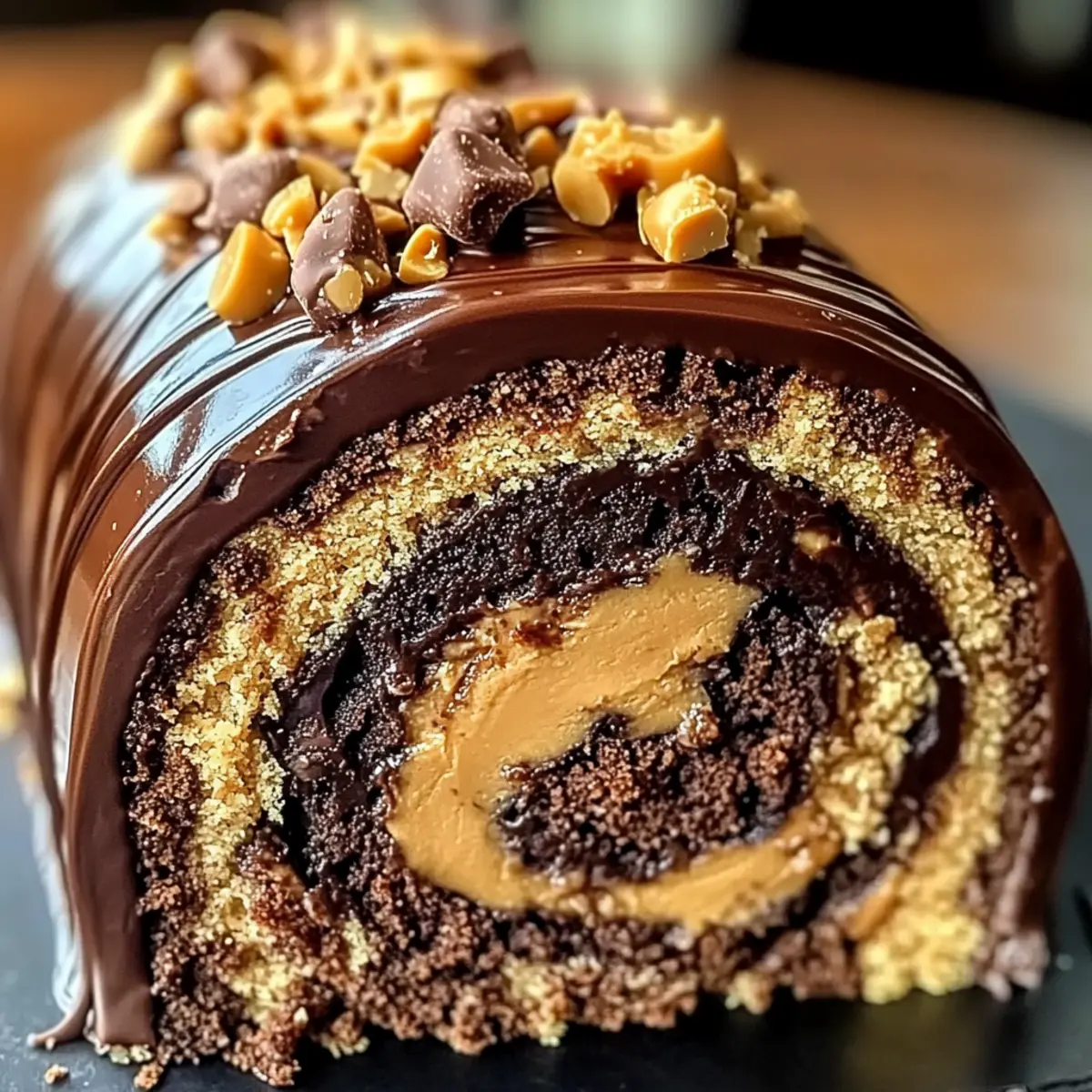 Peanut Butter Cup Chocolate Roll