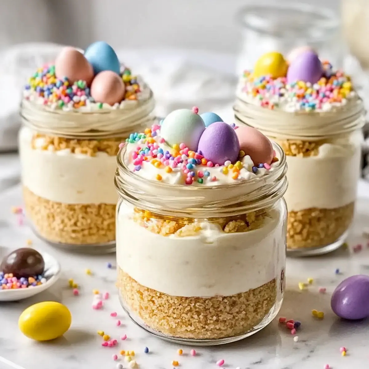 Mini Easter Cheesecake Jars