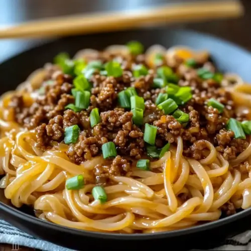Mongolian Ground Beef Noodles