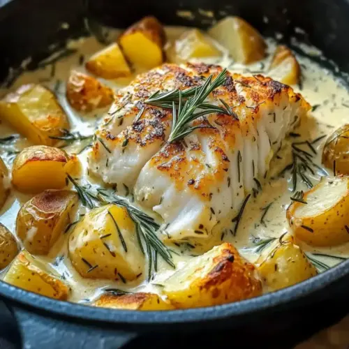 Cod & Potatoes in Rosemary Cream Sauce: