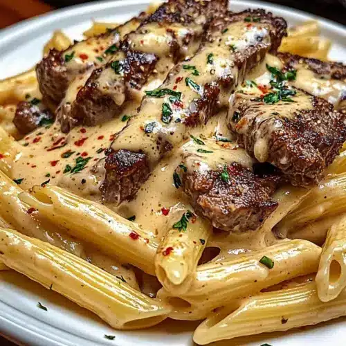 Creamy Cajun Steak Penne Pasta