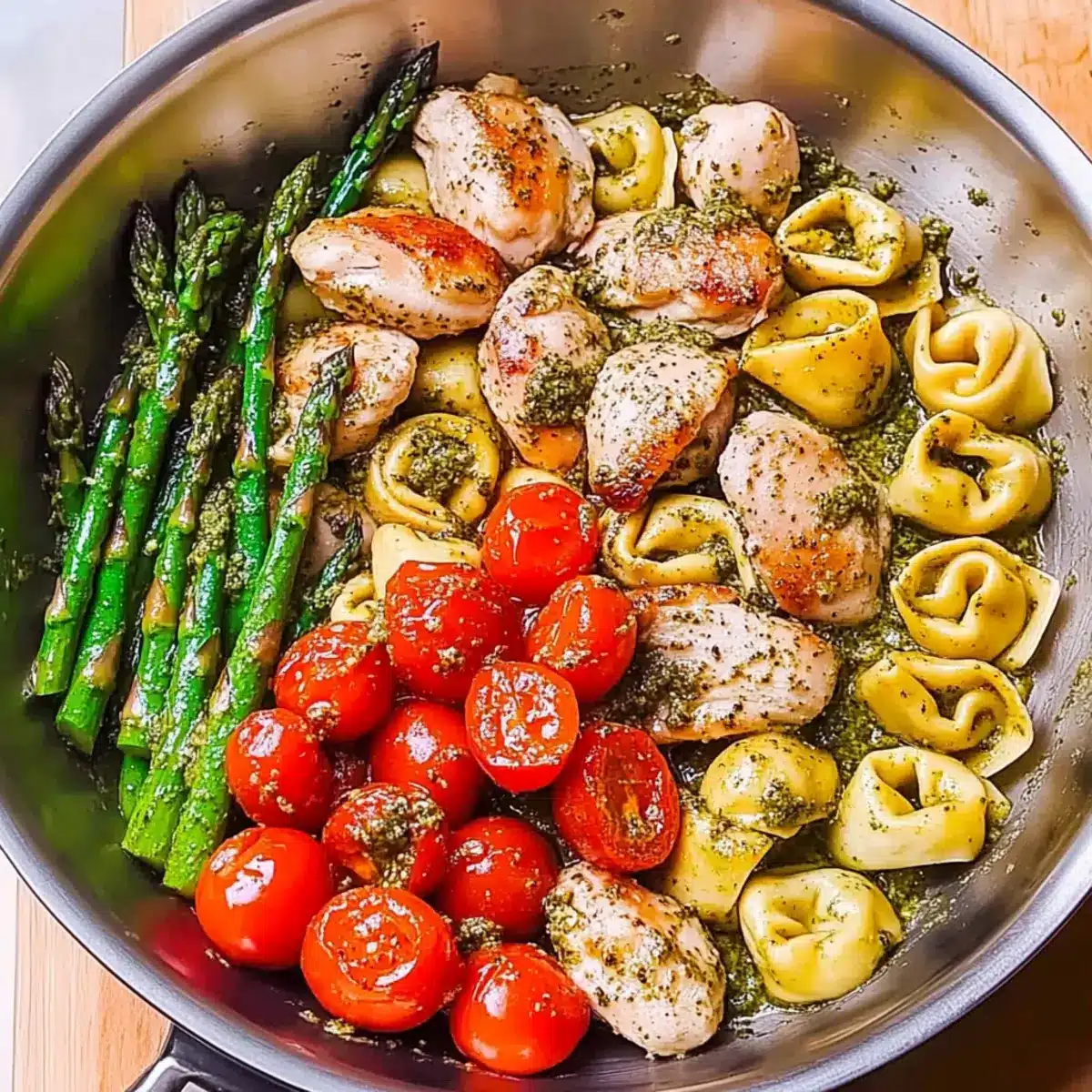 Pesto Chicken Tortellini and Veggies
