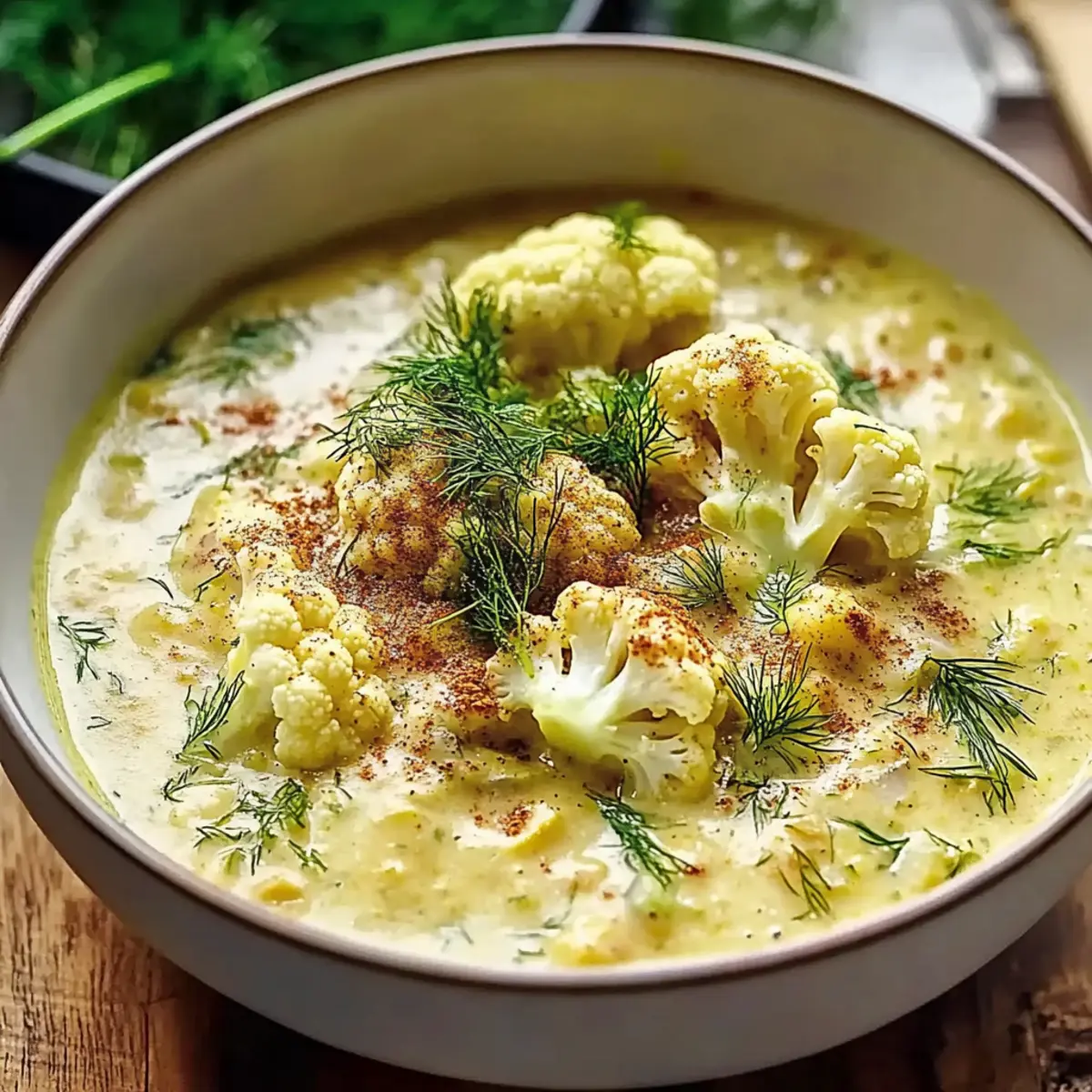 Mediterranean Cauliflower Soup