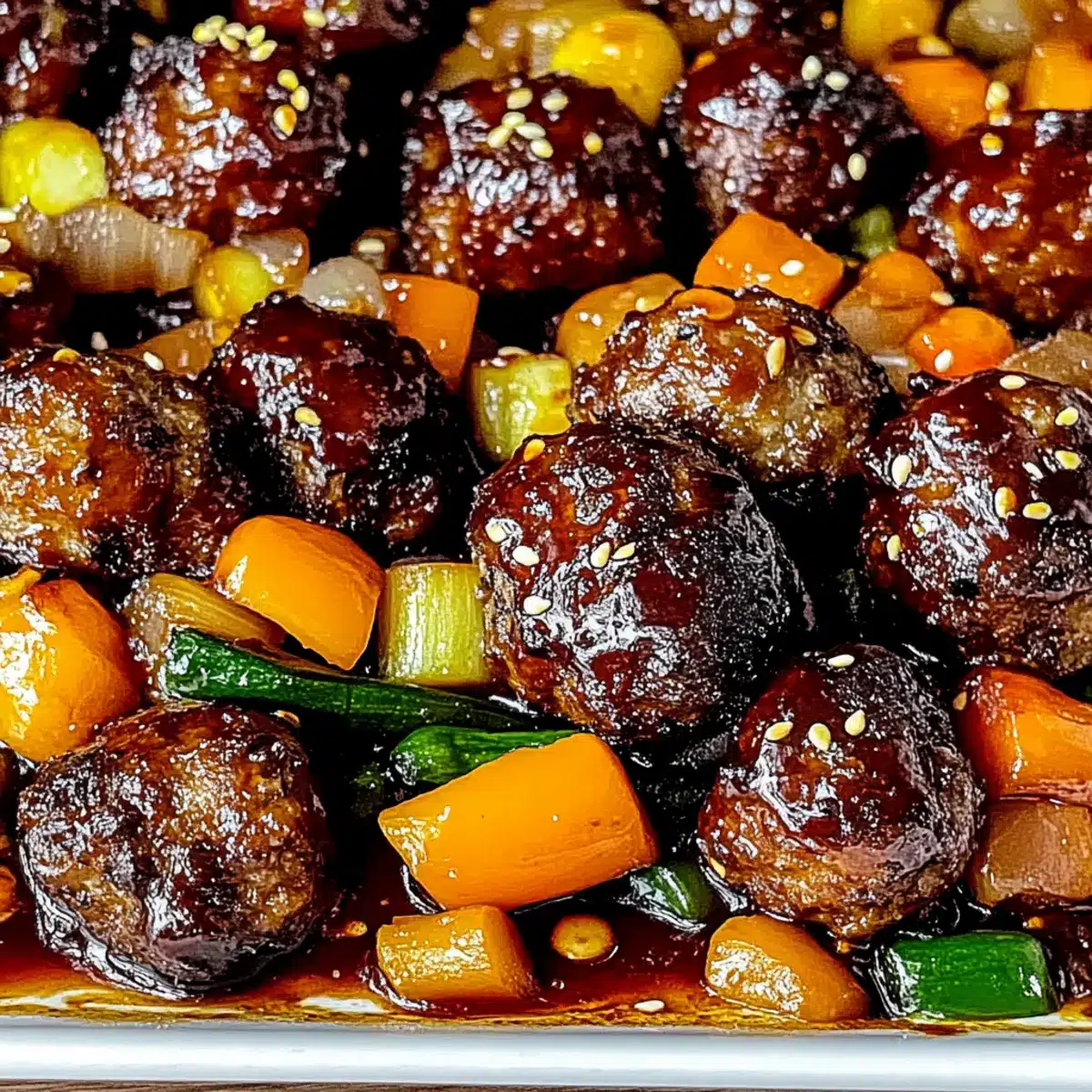 Korean BBQ Meatballs and Vegetables