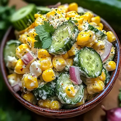 Street Corn Creamy Cucumber Salad