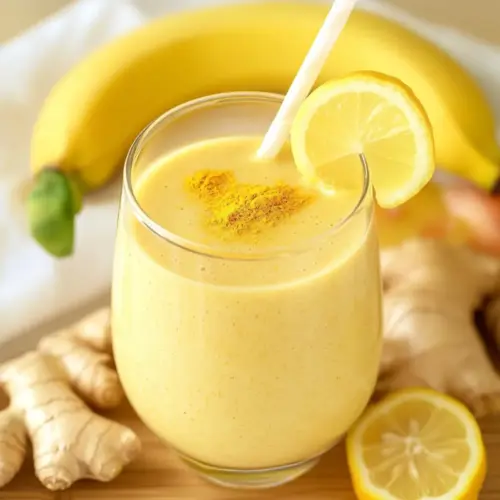 Banana Lemon Ginger Smoothie With Turmeric