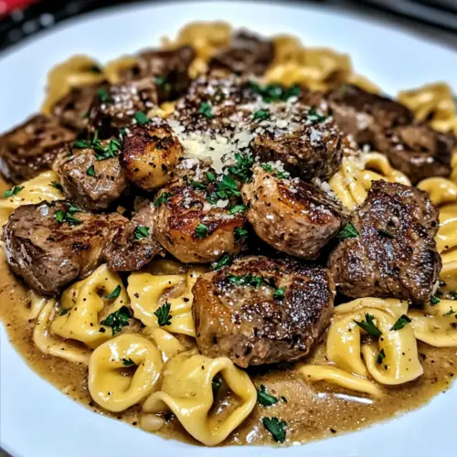 One-Pan Cowboy Butter Tortellini Steak Bites