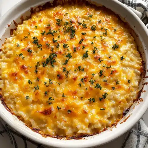 Dump-and-Bake Cheddar Chicken Rice Bake