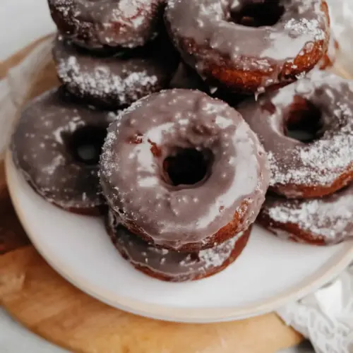 Glazed Chocolate Cake Doughnuts