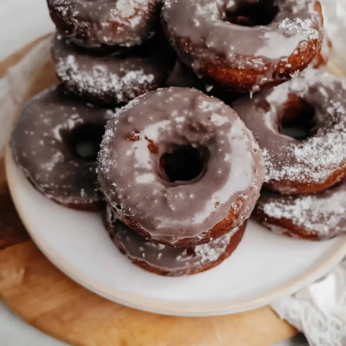 Glazed Chocolate Cake Doughnuts