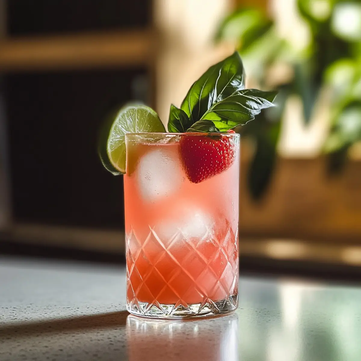 Strawberry Basil Smash Mocktail
