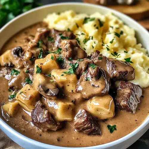 Slow Cooked Steak Diane Casserole