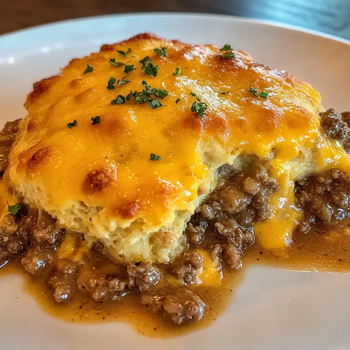 Cheddar Bay Hamburger Casserole