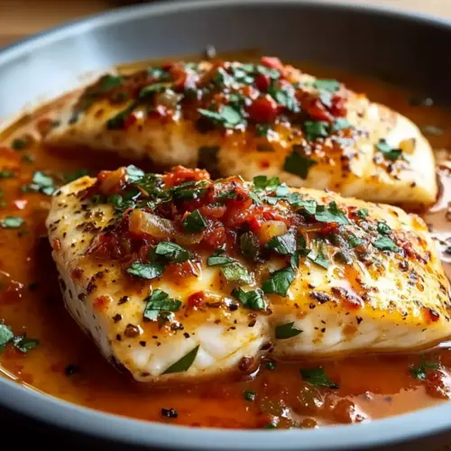 Tilapia in Roasted Pepper Sauce