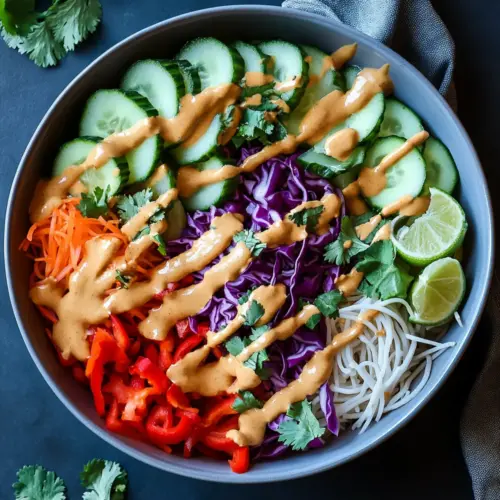 Spring Roll Salad with Peanut Sauce