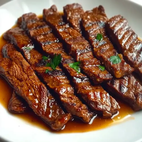 grill Pan Honey Glazed Steak Strips