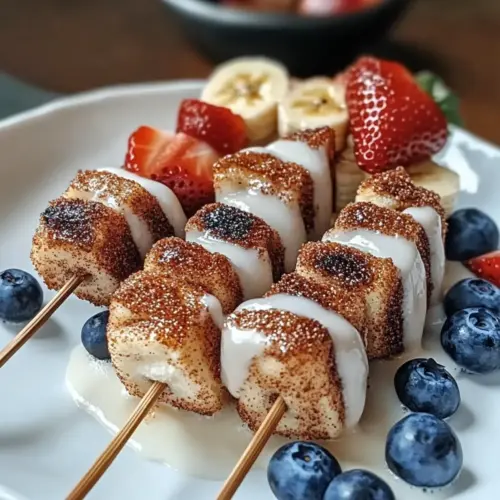 Cinnamon Roll Breakfast Skewers