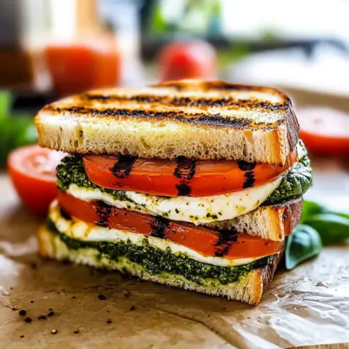 Italian Caprese Sandwich With Basil Pesto