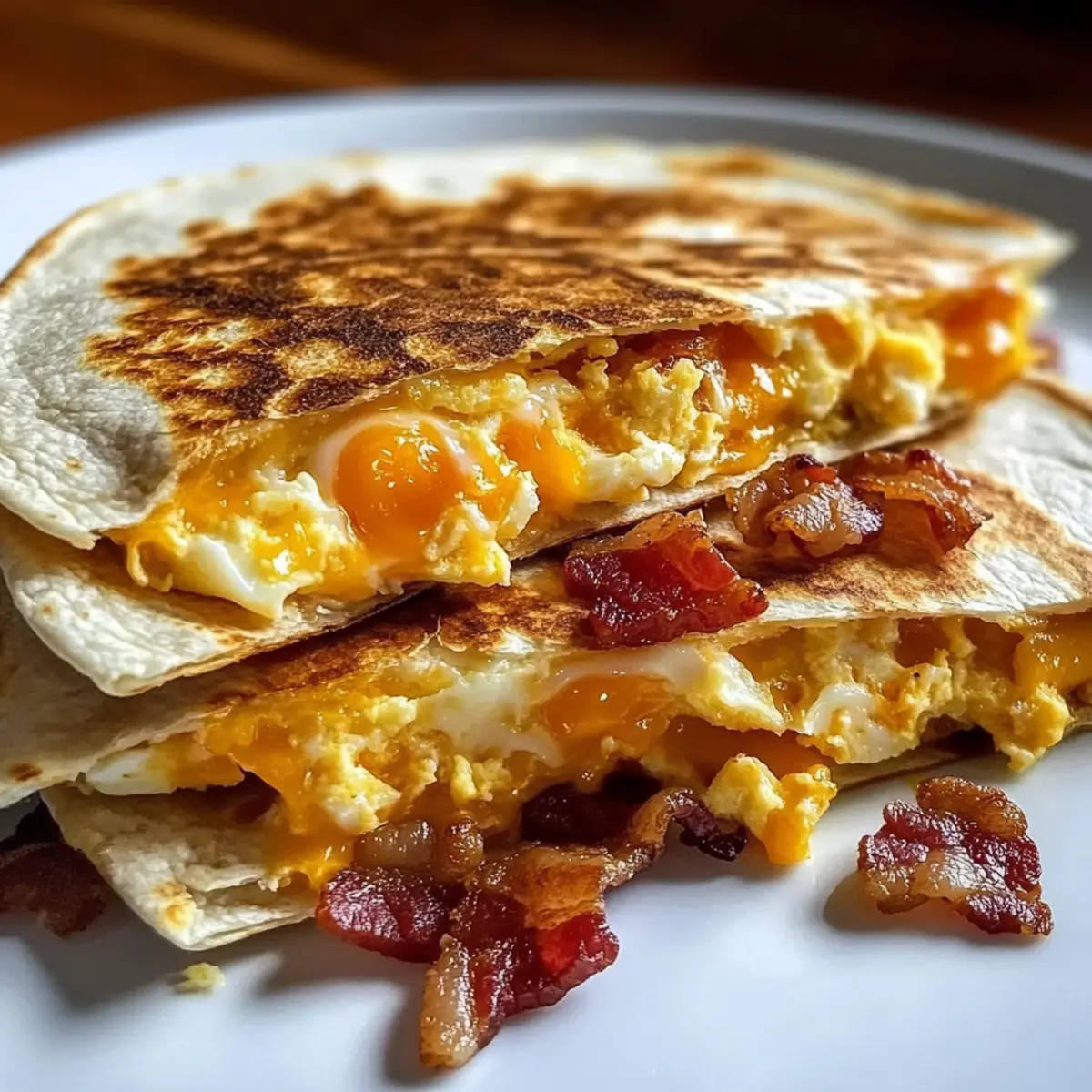 Bacon Egg and Cheese Breakfast Quesadillas