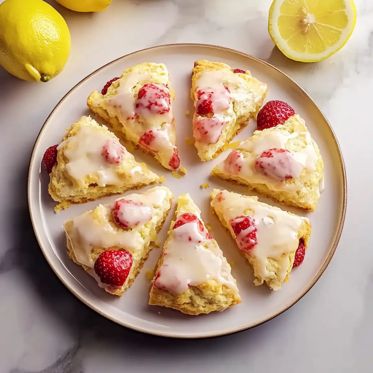 Bakery-Style Strawberry Lemon Cream Scones