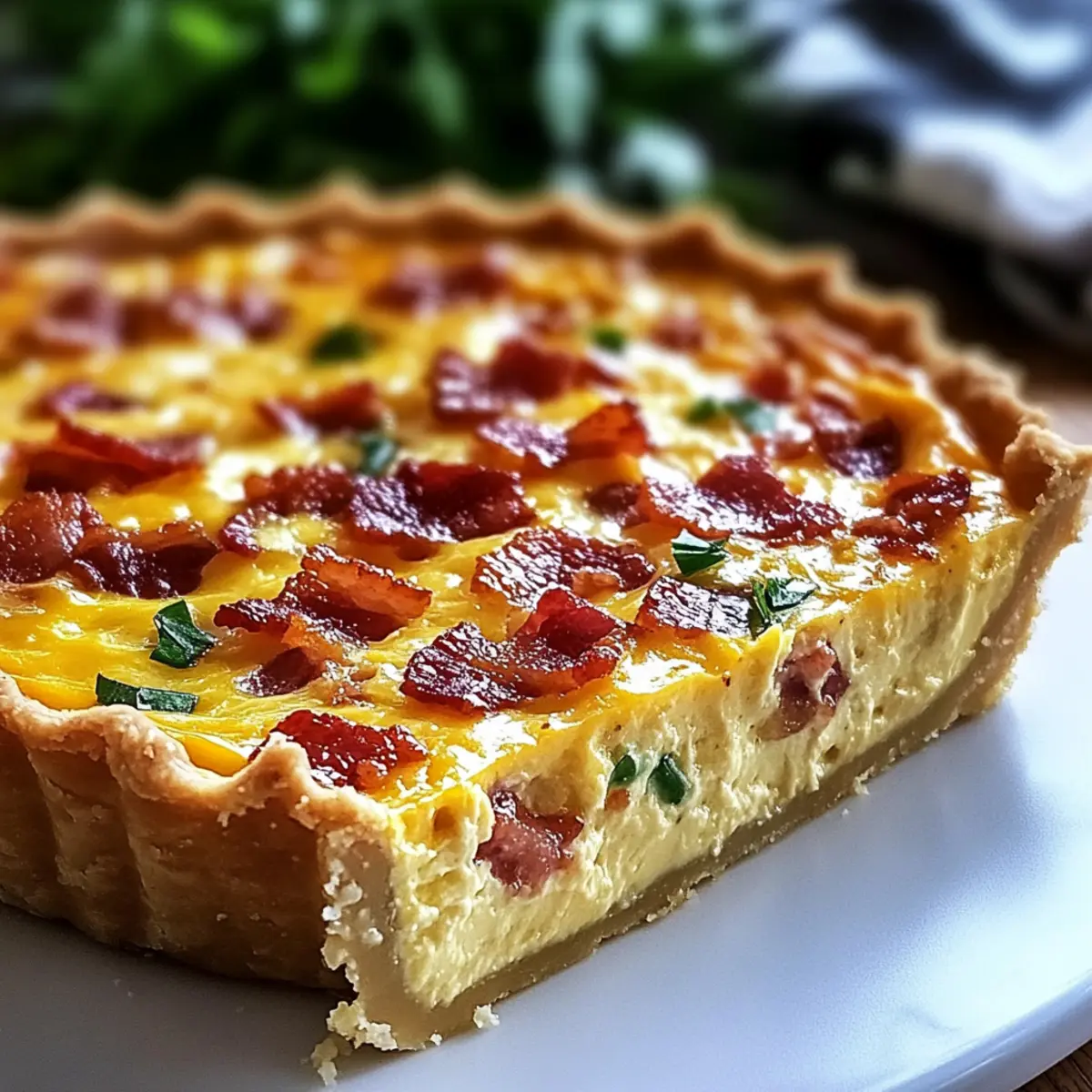 Crustless Bacon & Cheese Quiche