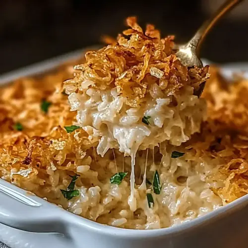 French Onion Chicken Rice Bake