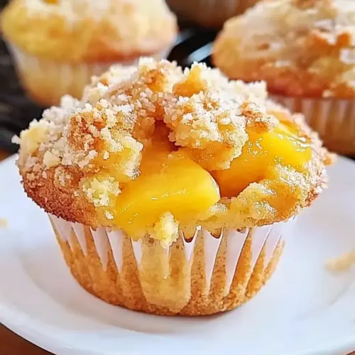 Homemade Peach Cobbler Muffins