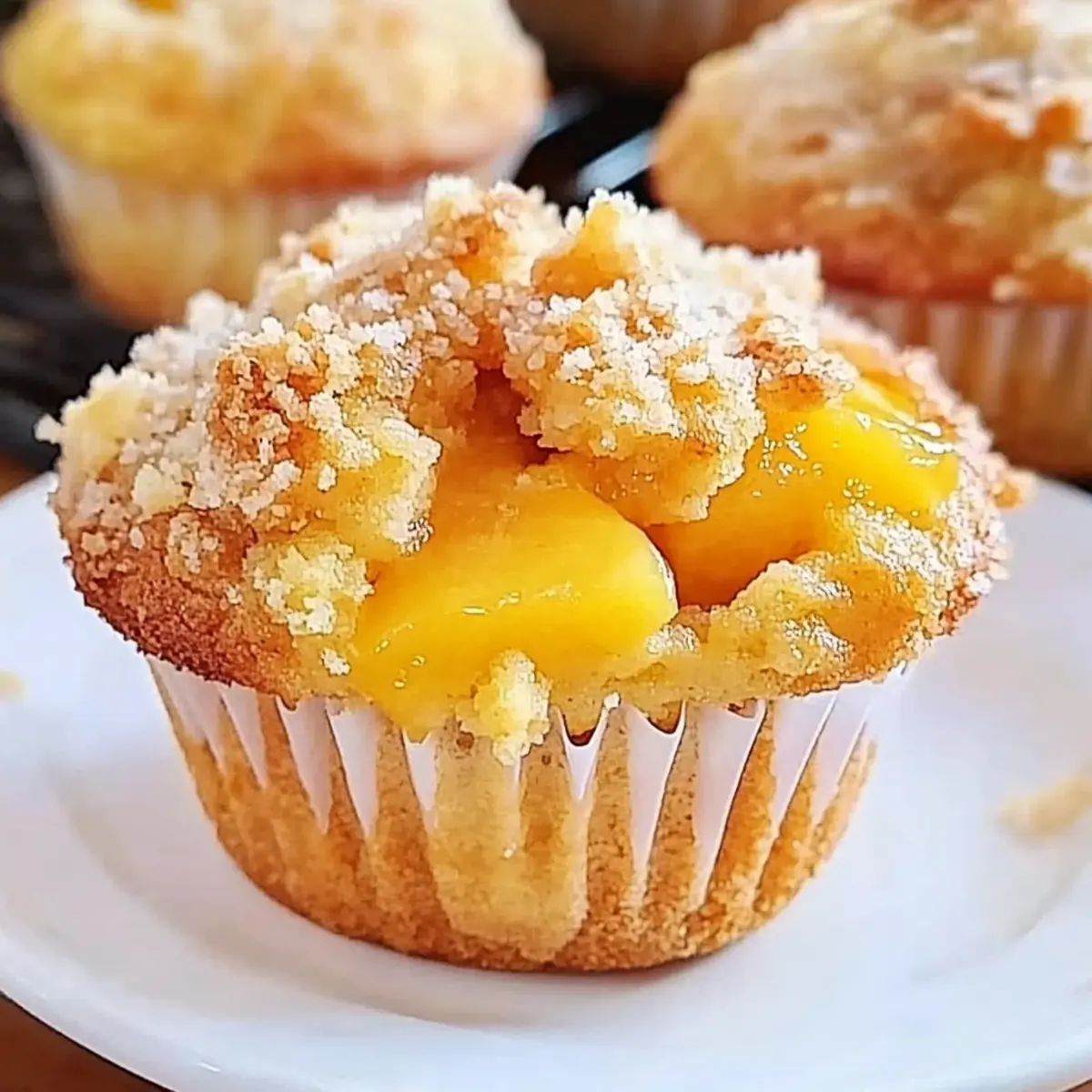 Homemade Peach Cobbler Muffins