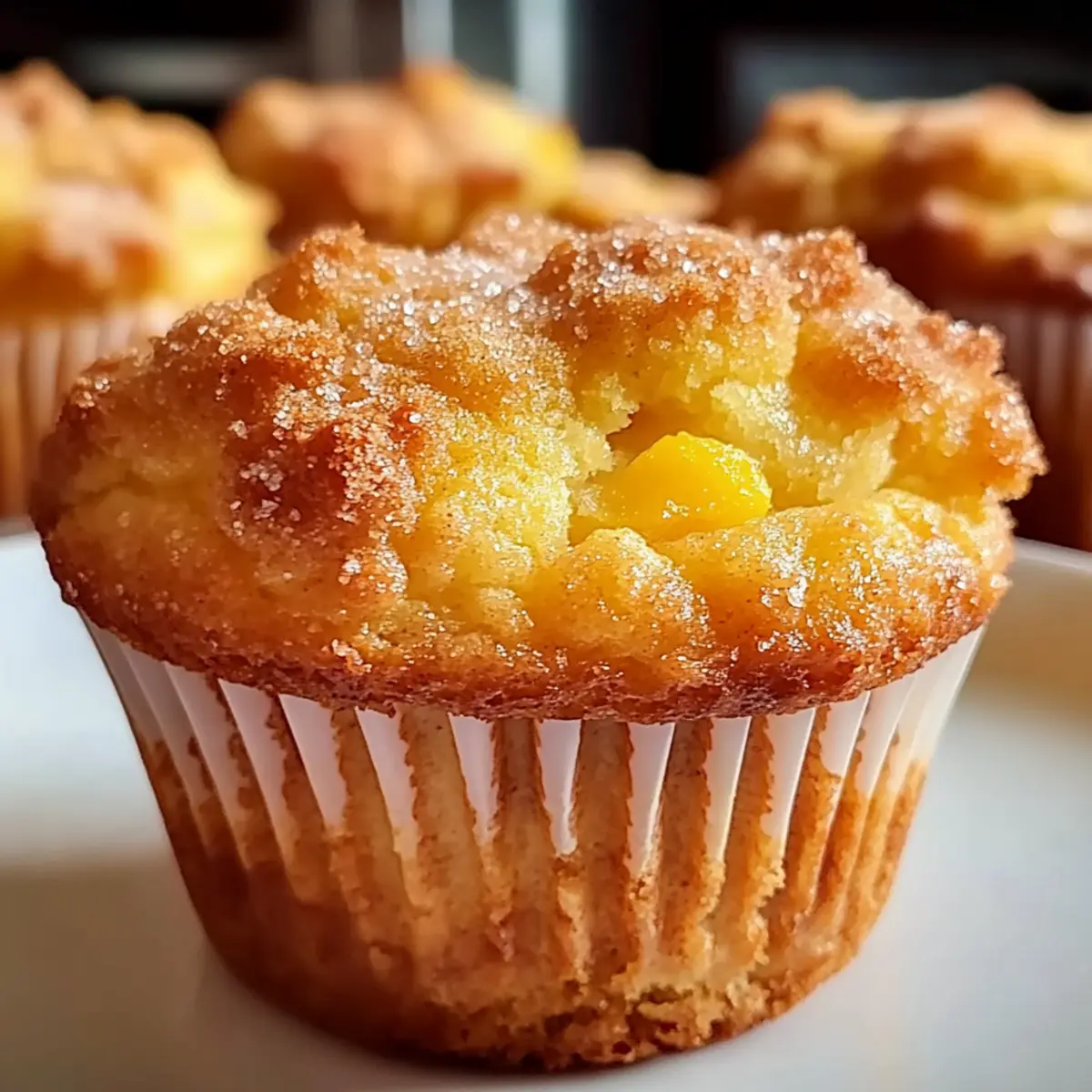 Homemade Peach Cobbler Muffins