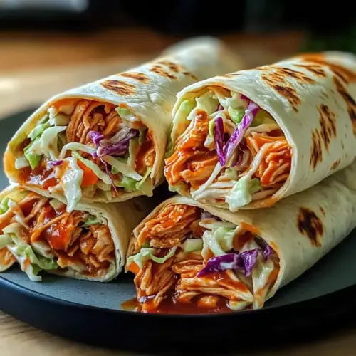 BBQ Chicken Coleslaw Wraps: