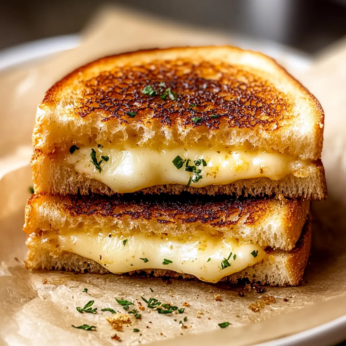 Garlic Butter Grilled Cheese