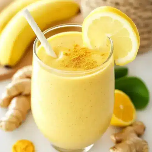 Banana Lemon Ginger Smoothie With Turmeric