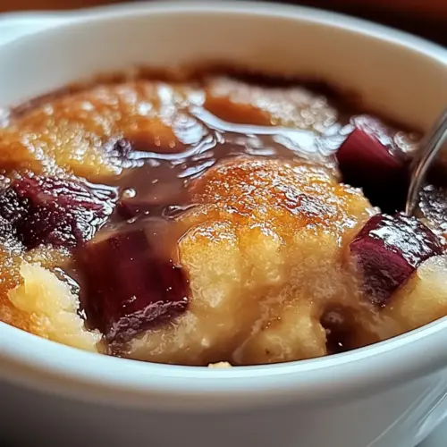 Baked Sticky Rhubarb Pudding